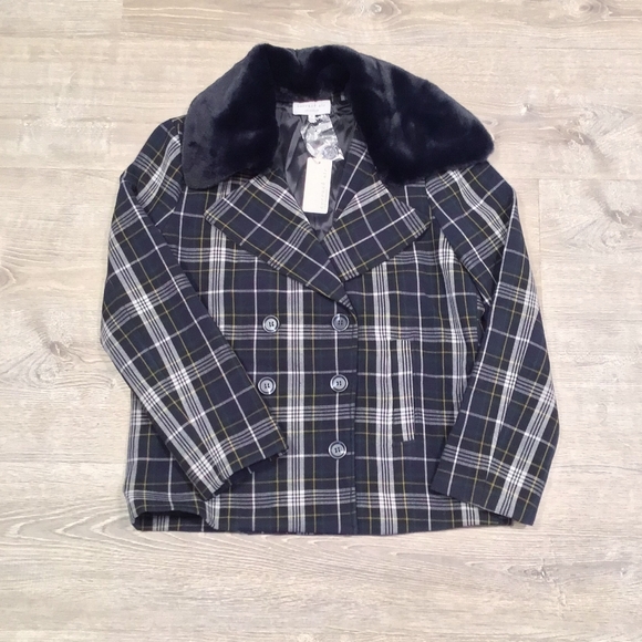 CURRENT AIR Anthro Plaid Double Breasted Coat - Picture 10 of 12